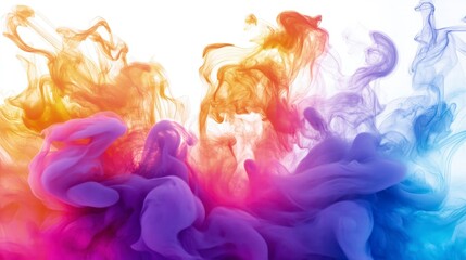 Wall Mural - Tie-dye pattern, vibrant colors and white background
