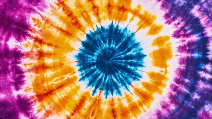 Wall Mural - Tie-dye pattern, vibrant colors and white background
