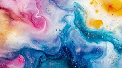 Wall Mural - Tie-dye pattern, vibrant colors and white background