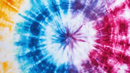 Wall Mural - Tie-dye pattern, vibrant colors and white background