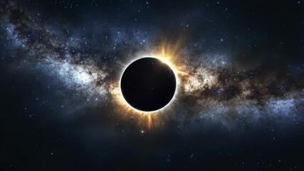 Wall Mural - total solar eclipse over the milky way galaxy