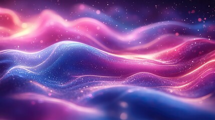 Wall Mural - soft focus holographic background in bright neon blue, purple, and pink creates a vibrant, futuristi