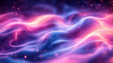 Wall Mural - soft focus holographic background in bright neon blue, purple, and pink creates a vibrant, futuristi