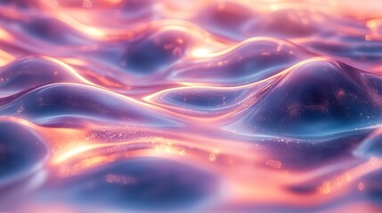 Wall Mural - soft focus holographic background in pastel neon blue, purple, and pink evokes a dreamy, futuristic 