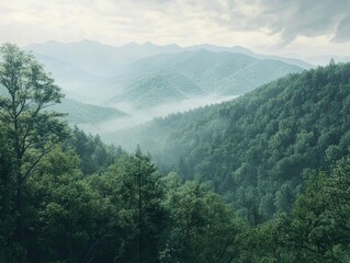 Sticker - Mountain Range with Trees