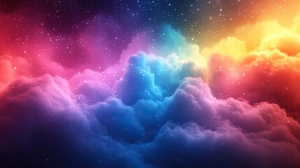 Wall Mural - this abstract pastel rainbow gradient background features a grainy texture and soft noise effect, cr