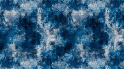 Wall Mural - indigo and grey shibori patterns, creating an abstract design with multiple layers for depth. The background is dark blue to create contrast