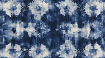 Wall Mural - indigo and grey shibori patterns, creating an abstract design with multiple layers for depth. The background is dark blue to create contrast