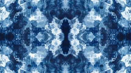 Wall Mural - indigo and grey shibori patterns, creating an abstract design with multiple layers for depth. The background is dark blue to create contrast