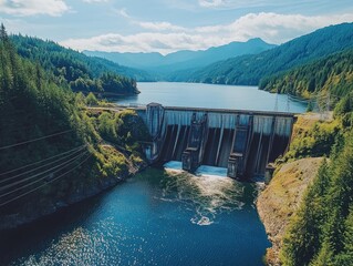 Wall Mural - lake surrounded by trees