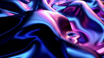 Wall Mural - flowing iridescent metallic fabric changing shape