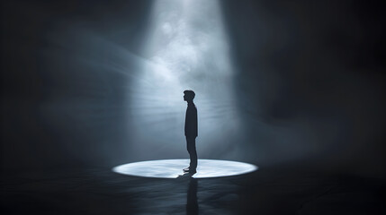 Wall Mural - visual representation of the spotlight effect - the illusion of being constantly observed