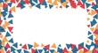 © Phung - Joyful Red Blue Orange Triangles Frame White Background. AI Generated