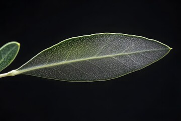 Wall Mural - leaf on black