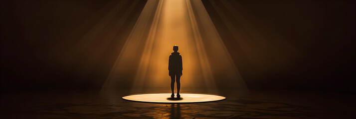 Wall Mural - visual representation of the spotlight effect - the illusion of being constantly observed