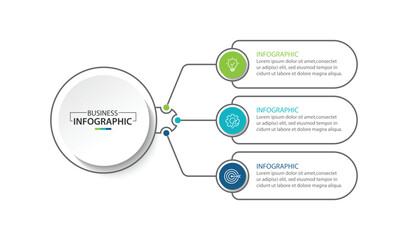 Wall Mural - abstract elements of graph vector infographic template with label, integrated circles. business conc