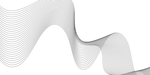 Fototapete - Abstract grey smooth element swoosh speed wave modern stream background. Wave grey lines created using blend tool. Abstract frequency sound wave lines and twisted curve lines background.
