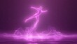 © Mar - Glowing figure leaps over abstract landscape