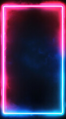 Wall Mural - vibrant neon frame illuminating dark background with subtle smoke effect