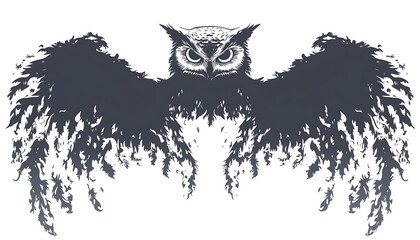  Majestic Owl Soaring, Wingspan, Abstract Art