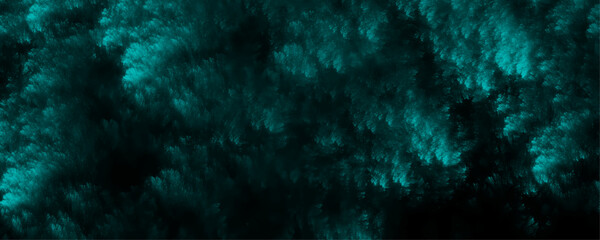 Wall Mural - teal color powder explosion, isolated on dark cosmic powder scattered copy space messy. atmospheric 