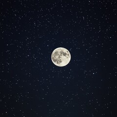 a night sky filled with stars and a luminous full moon glowing brightly ar 16:9 v 6.1 q 2