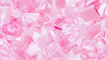 Wall Mural - crystalline pink delight: an abstract and close-up view captures a bed of shimmering, pink, crystall