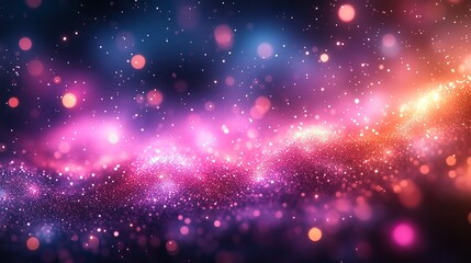 Wall Mural - blurred pastel neon pink, purple, mint holographic bokeh background texture. abstract festive glitte
