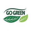 © Image Station - GO GREEN Logo: Leaves, Curve, and Message
