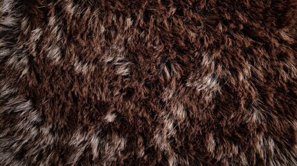 the close up view shows a textured brown fur surface