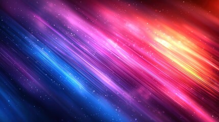 Wall Mural - Abstract background with vibrant red and blue light streaks and star-like particles