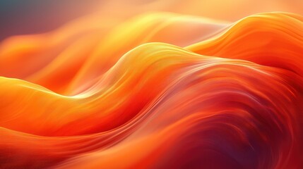 Wall Mural - abstract fiery waves flow across a smooth landscape with vibrant orange hues