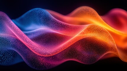 Wall Mural - abstract flowing waves, colorful gradient, digital art, studio background, elegance