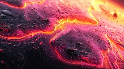 Wall Mural - abstract liquid surface illuminated with vibrant reds, oranges and purples