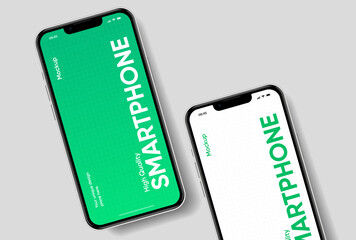 Fototapete - Realistic smartphone mockup. Mobile phone vector with isolated on white background. Device front view. 3D mobile phone with shadow. Realistic, high quality smart phone mockup for ui ux presentation.