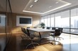 © Tunsale - Modern conference room with sleek design and large windows. AI generated illustration.
