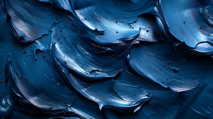 Wall Mural - Abstract Blue Paint Swirls Rich Color Palette, Modern Artistic Background Design