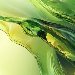 Aufkleber - Abstract Green Swirl: A dynamic interplay of flowing curves and gradients, creating a modern and vibrant background design.