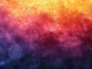 Poster - Vibrant Abstract Gold and Purple Gradient Art with Ethereal Waves and Luminous Texture Effect