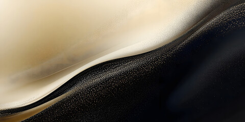Wall Mural - abstract beige and black wavy background. illustration with particles and splashes of paint. soft li