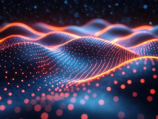 Poster - Abstract Waves of Colorful Light and Darkness