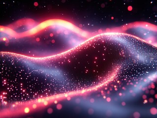 Fototapete - Abstract Light Wave Particle Background