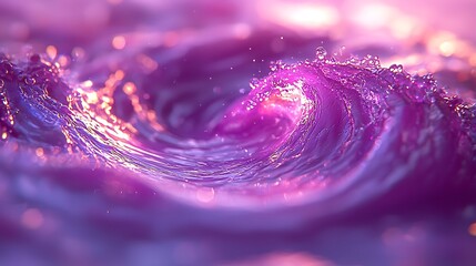 Fototapete - Close-up of swirling purple water with light highlights and sparkling bokeh