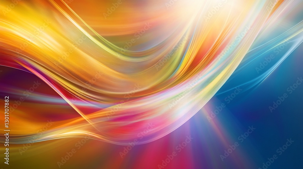 Abstract flowing colors background with smooth wave lines and vibrant ...