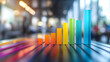 © IA Tuga - A bright and multicolored rising bar graph symbolizing financial growth, business success, and analytics