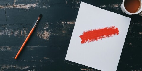 Wall Mural - an abstract red brushstroke on canvas creates a striking, memorable visual experience
