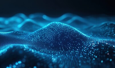 Wall Mural - artistic digital rendering of glowing neural patterns in dynamic blue tones, symbolizing innovation 