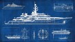 © Sampao - A luxury yacht blueprint with precise design measurements and marine engineering details.