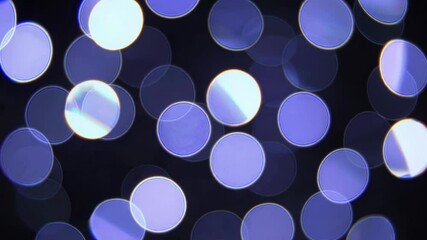 Aufkleber - Blue and purple bokeh lights on a dark background, festive abstract concept
