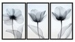 © malayeka - Triptych of grayscale floral x-ray art prints.